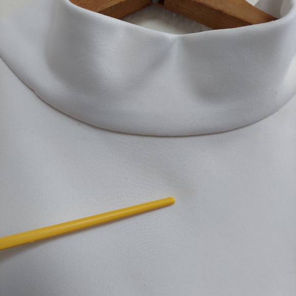 Suzanne Rae White Space Age Mock Neck Top - Picture 7 of 11